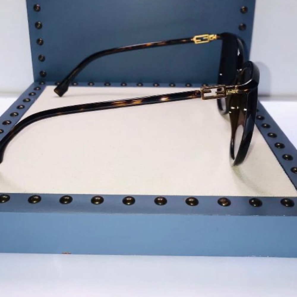 FENDI OVERSIZE SUNGLASSES FF0432GS 086QR DARK HAVANA/GOLD - Picture 3 of 13
